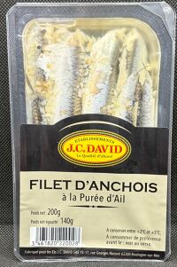 filets d'anchois à la purée d'ail